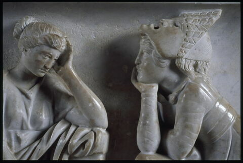Détail du Sarcophage des Muses, 2ème siècle, Musée du Louvre