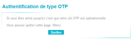 Clef OTP opérationnelle 