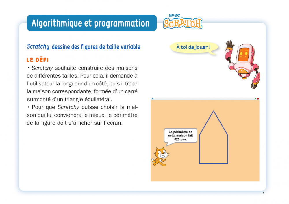 Défi Scratch - Scratchy dessine des figures de taille variable