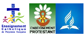 Logos des 3 enseignements privés sous contrat de Polynésie française