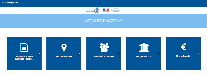 Mes informations Moncompte Pro