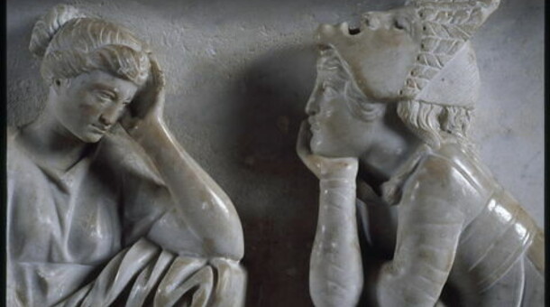 Détail du Sarcophage des Muses, 2ème siècle, Musée du Louvre